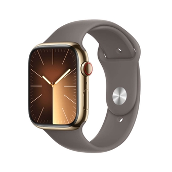 Appl Watch Series 9 Gold Stainless Case with Clay Sport Band