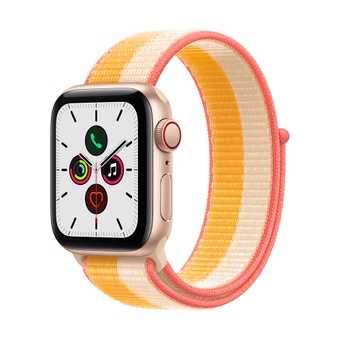 Apple Watch SE 2021 Gold Aluminium Case with Maize/White Sport Loop