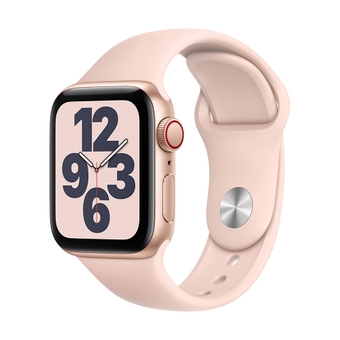Apple Watch SE Gold Aluminium Case with Pink Sand Sport Band