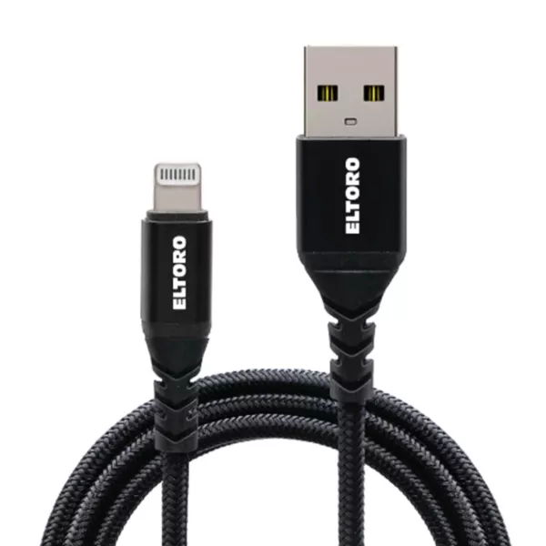 ElToro Nylon Kevlar USB-A to Lightning (1m) Cable - Black