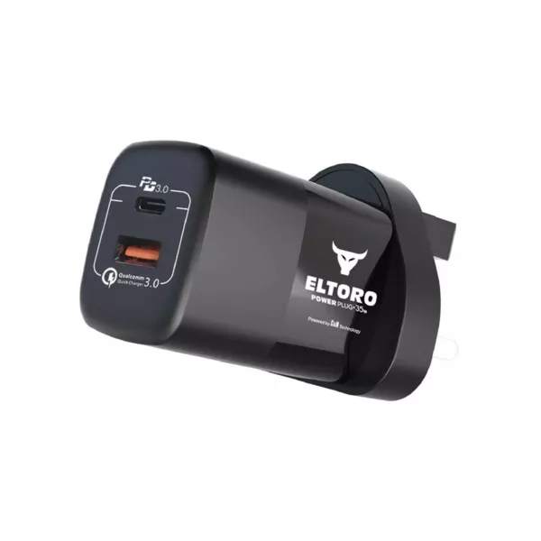 ElToro 35W PD3 QC Power Plug+ Charger - Black