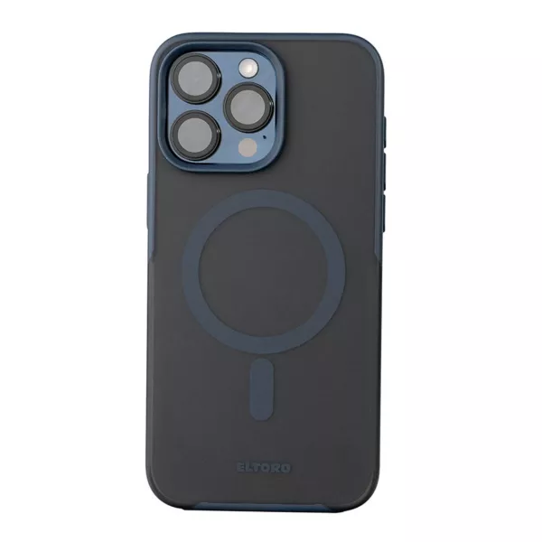 ElToro Rubberized iPhone 15 Pro MagSafe Case - Navy Blue