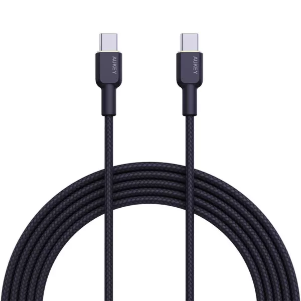 Aukey Nylon USB-C to USB-C (1.8m) Braided Cable - Black