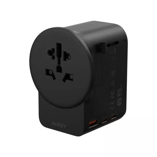 Aukey 65W GaN 1 USB-A 2 USB-C Universal Charger - Black
