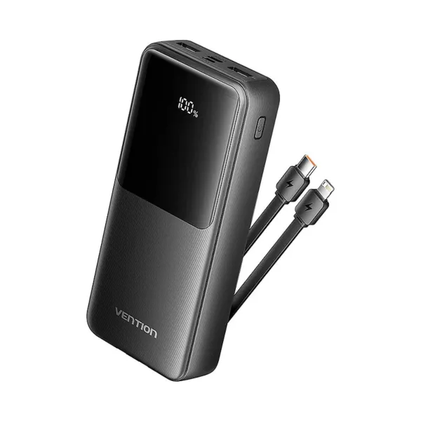 Vention 22.5W 20K Power Bank with Built-in USB-C & Lightning Cables | Gait
