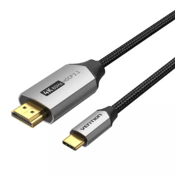 Vention Braided HD 4K Aluminium USB-C - HDMI (1.8m) Cable - Black