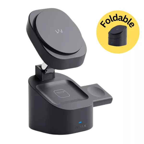 iWalk StandMe Foldable 15W 3in1 Wireless Desk Charger - Black