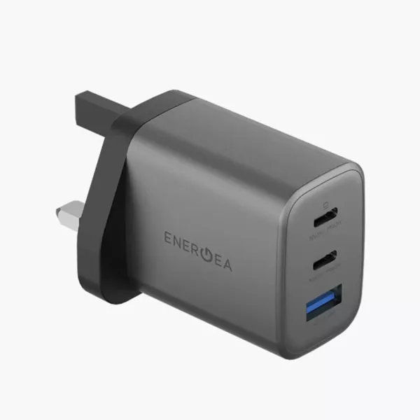 Energea Ampcharge GaN 65W UK Wall Charger - Gunmetal
