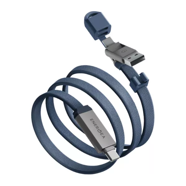 Energea Sheath Travel 2-in-1 USB-C 60W (1.2m) Cable - Blue