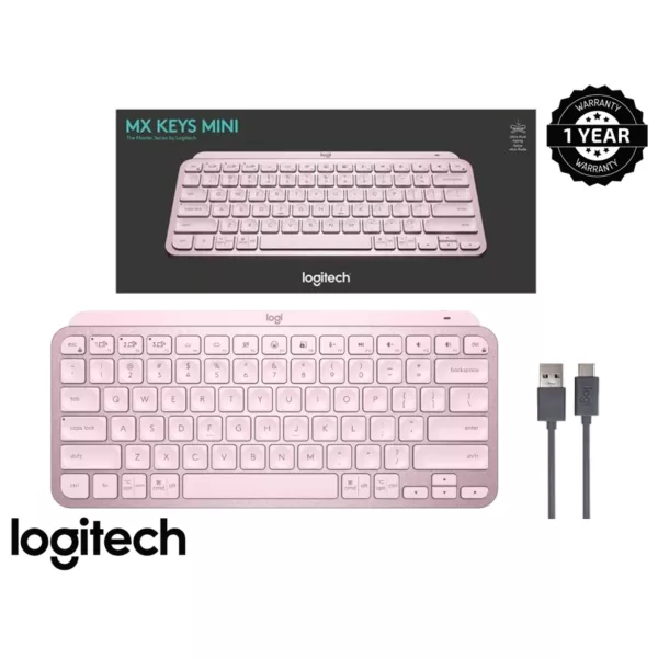 Logitech MX Keys Mini Bluetooth Keyboard En - Rose Pink