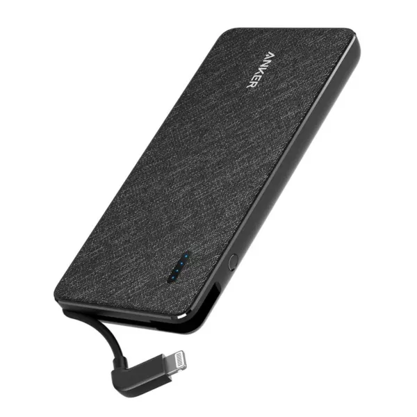 Anker PowerCore+ 10000 with Built-in Lightning Cable -Black