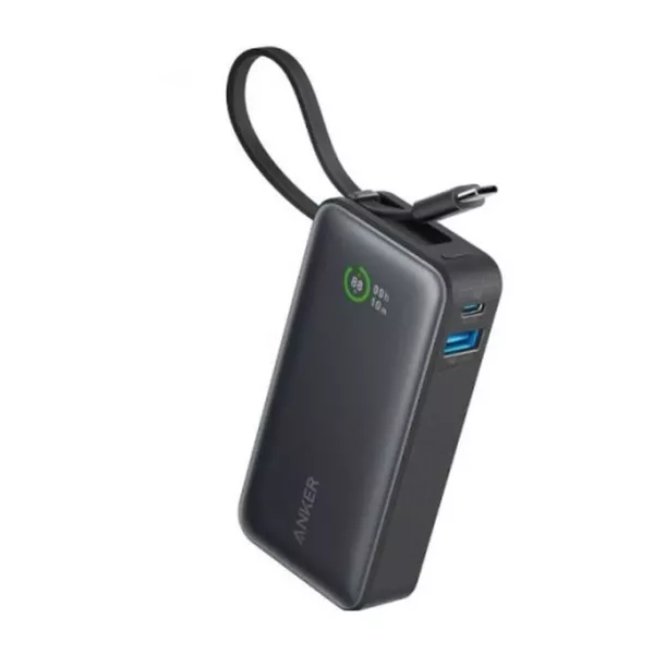 Anker Nano 30W Built-in USB-C Cable 10K PD Power Bank - Black
