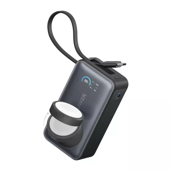 Anker Maggo 35W Built-in USB-C Apple Watch 10K Power Bank - Black
