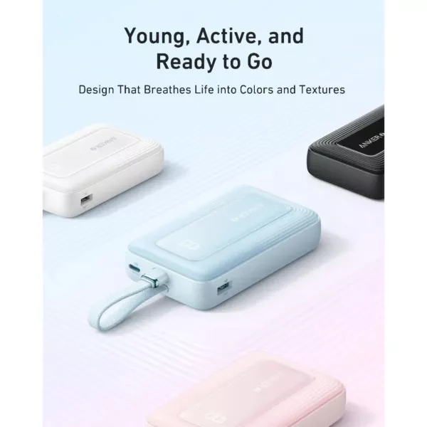 Anker Zolo 20K 30W USB-C Cable Power Bank - Blue