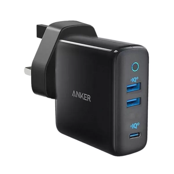 Anker PowerPort III Elite 65W Multiport Charger (2× USB-A, 1× USB-C) - Black
