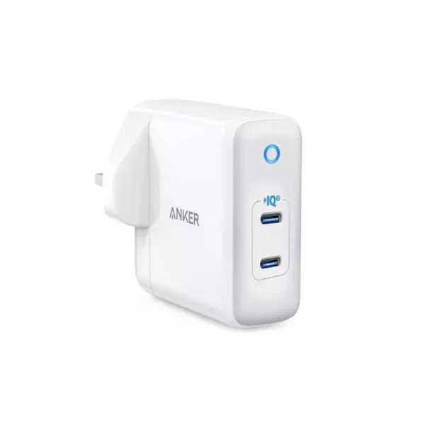 Anker PowerPort III Duo 2 Port (18W + 18W) USB-C Power Adapter - أبيض