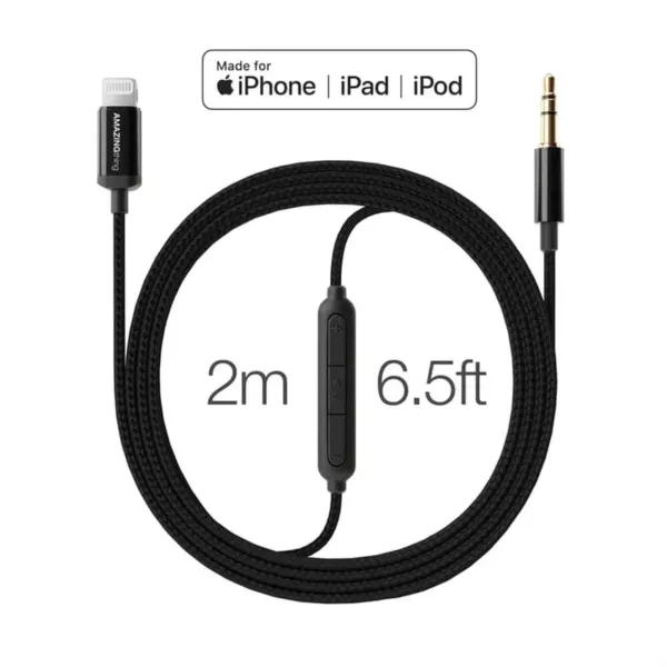 AmazingThing 3.5MM AUX to Lightning Cable (2m) - Black