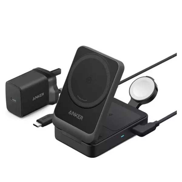 Anker MagGo 15W Foldable 3in1 Wireless Charger - Black