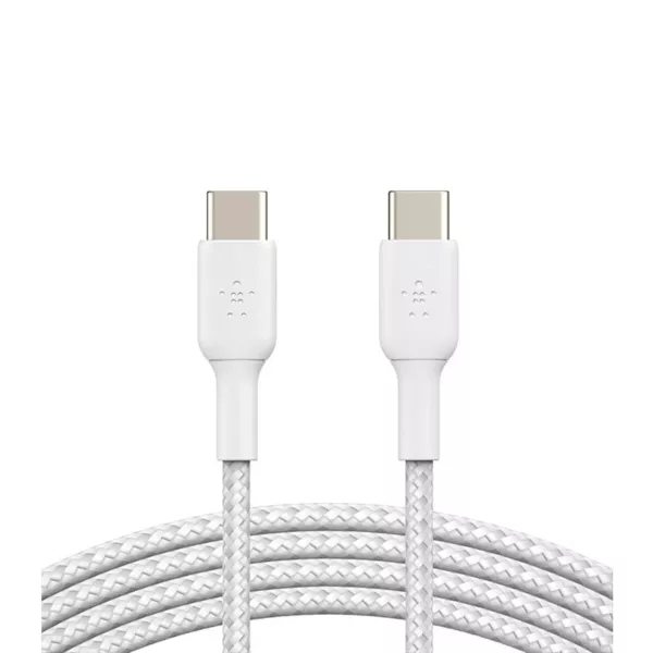 Belkin Braided USB-C to USB-C Cable 1M - أبيض