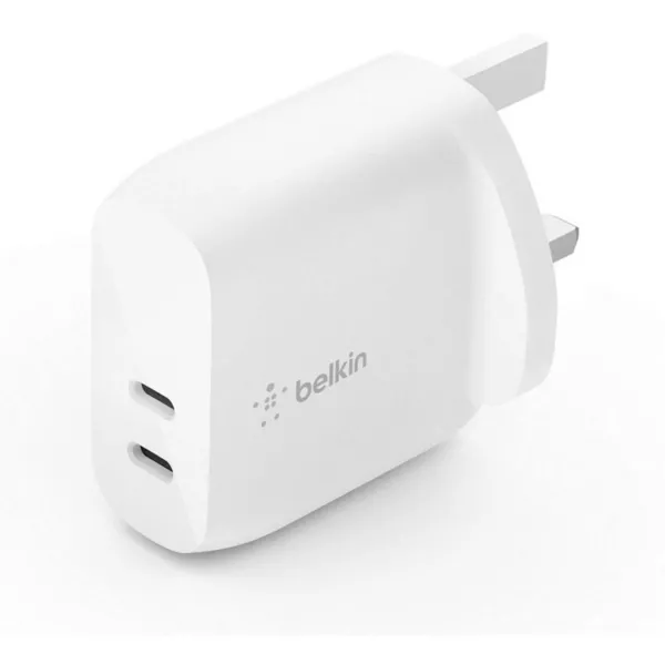 شاحن حائط بمنفذي USB-C PD بقدرة 40 واط - أبيض