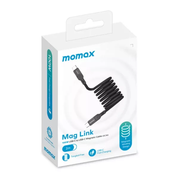 Momax MagLink 100W Magnetic USB-C to USB-C Cable (2m)