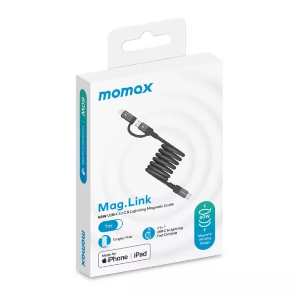 Momax MagLink Magnetic USB-C to Lightning Cable (1m)