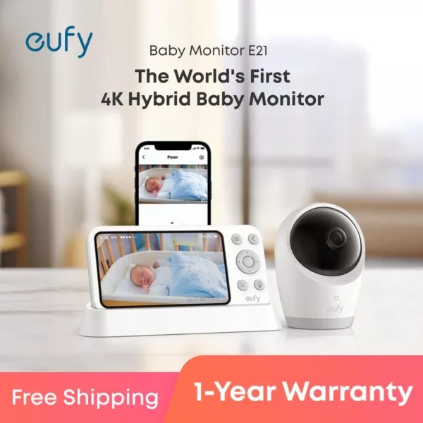 Eufy Baby Monitor E21 4K Wi-Fi Pan & Tilt -White