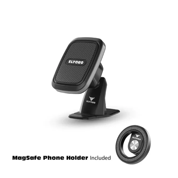 ElToro Magnetic Dashboard Mount + MagSafe Car Mount - Black
