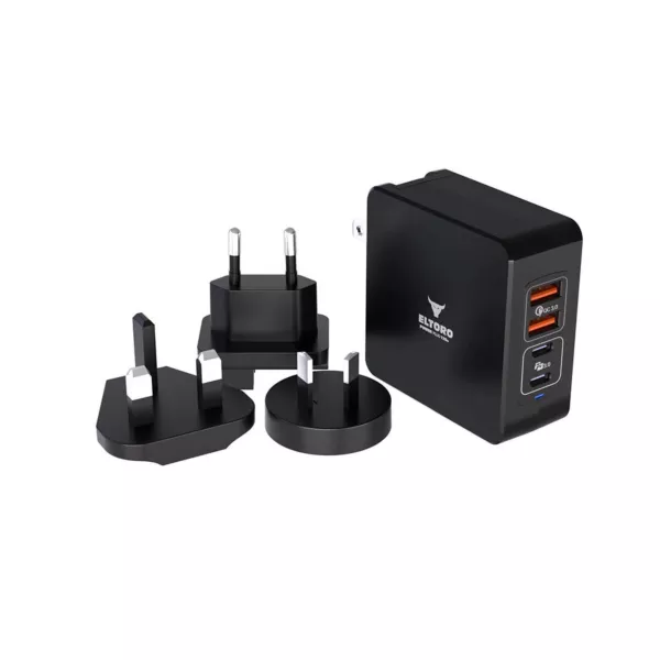 ElToro 120W PD GaN 2USBA 2USBC Universal Charger - Black