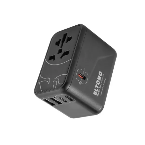 ElToro Travel Bull 65W GaN USB-A 2USBC 3USBC Adapter - Black
