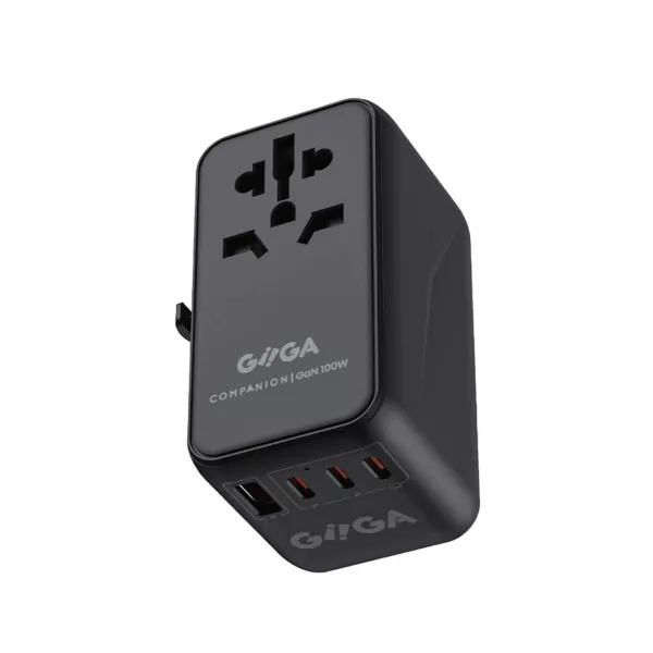 Giiga Companion 100W 2USBA 2USBC PD QC Travel Adapter - Black
