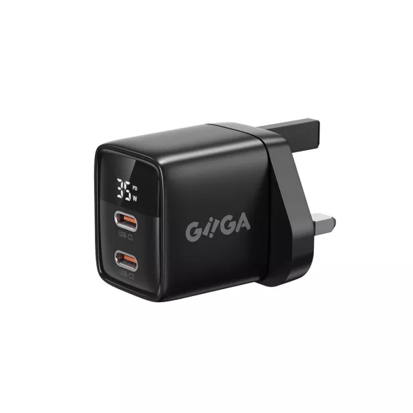 Giiga Companion Dual USB-C 35W GAN3 PD Compact Charger - Black