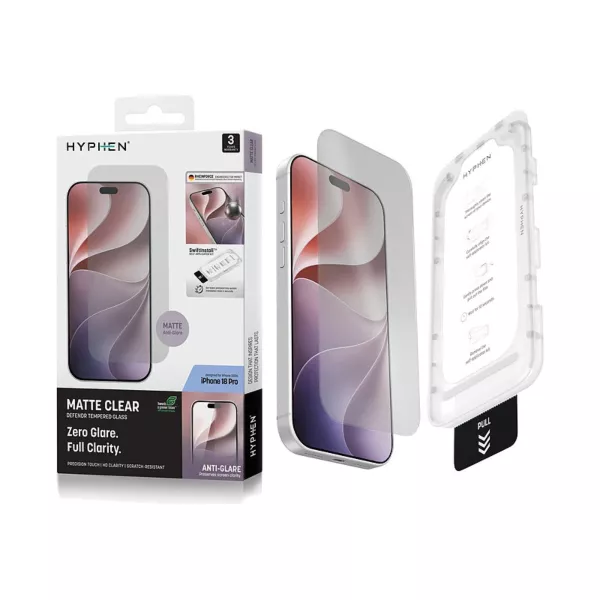 HYPHEN DEFENDR iPhone 18 Pro Screen Protector - Matte Clear