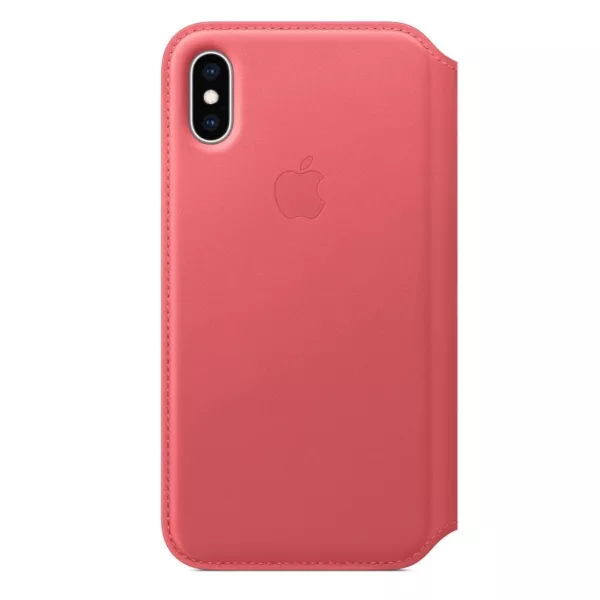 iPhone XS غطاء جلدي باللون الوردي