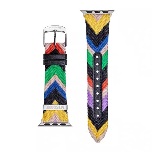 حزام Apple Watch من القماش من ميسوني بتصميم متعرج قياس 40/42 مم - لون متابين 3