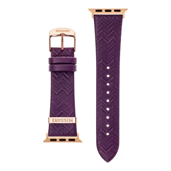 Missoni Zigzag Leather with Rose Gold Logo Apple Watch 38-41mm Strap