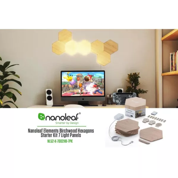 Nanoleaf Elements Hexagons Starter Kit 7PK - Birchwood