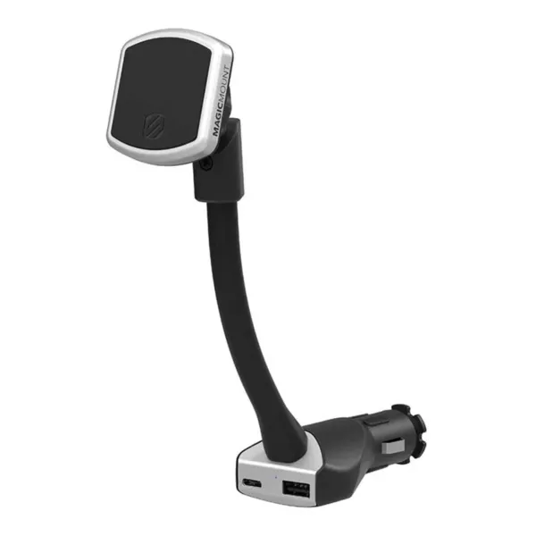 Scosche Magic Mount Pro Power Socket Mount 18W USB-C & 12W USB-A - أسود