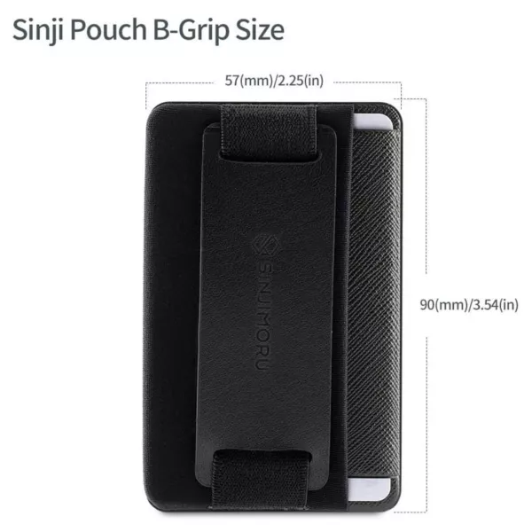 Sinjimoru Pouch B-Grip Card Holder w Phone Stand - Black