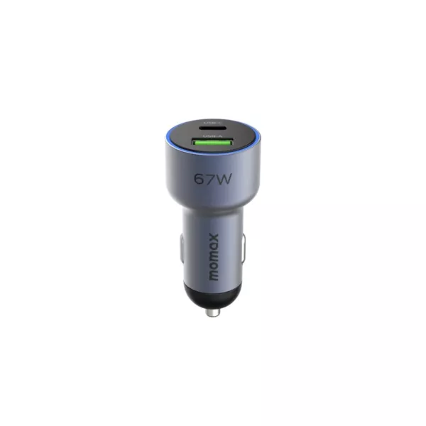 Momax Move Dual Port 67W Car Charger - Gray
