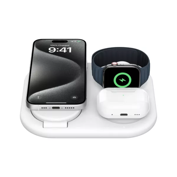 Belkin BoostCharge Pro 3in1 15W Qi2 Wireless Stand - White