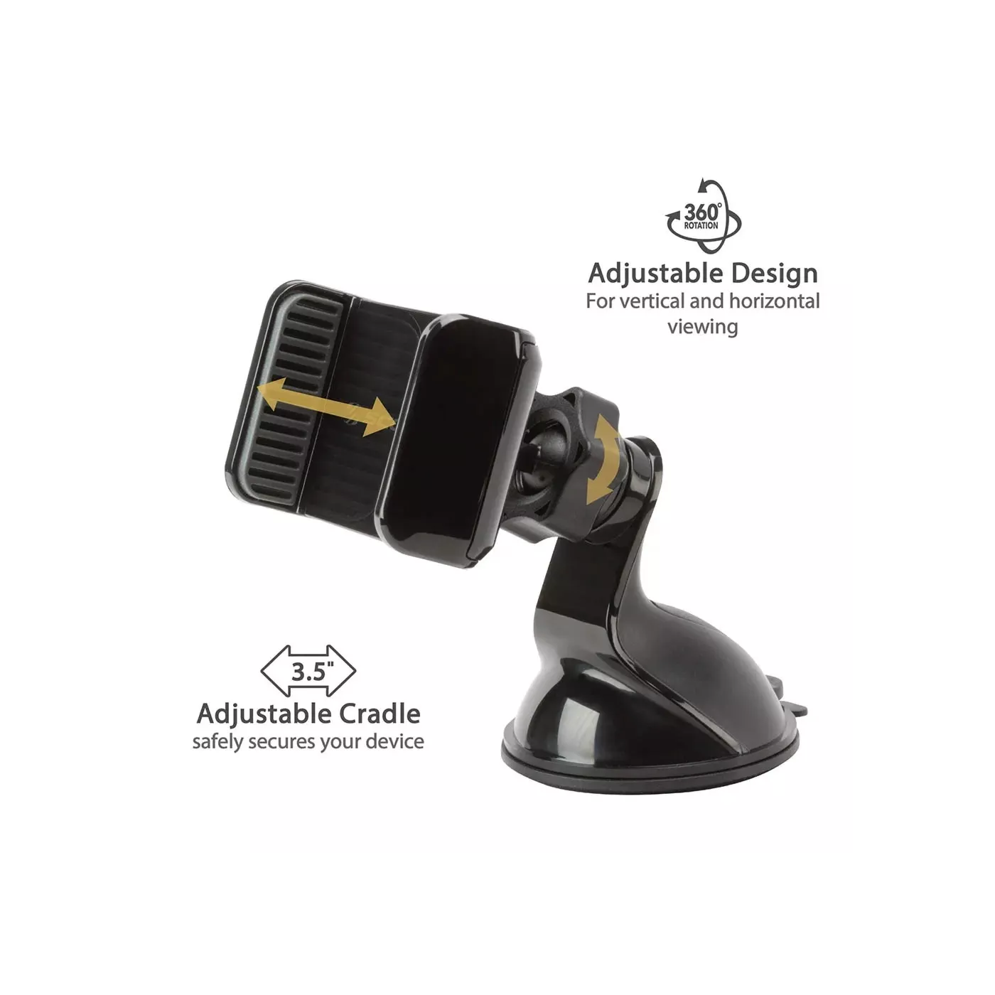 Scosche Suction Cup w Vent Clips 360 3in 1 Car Mount -Black