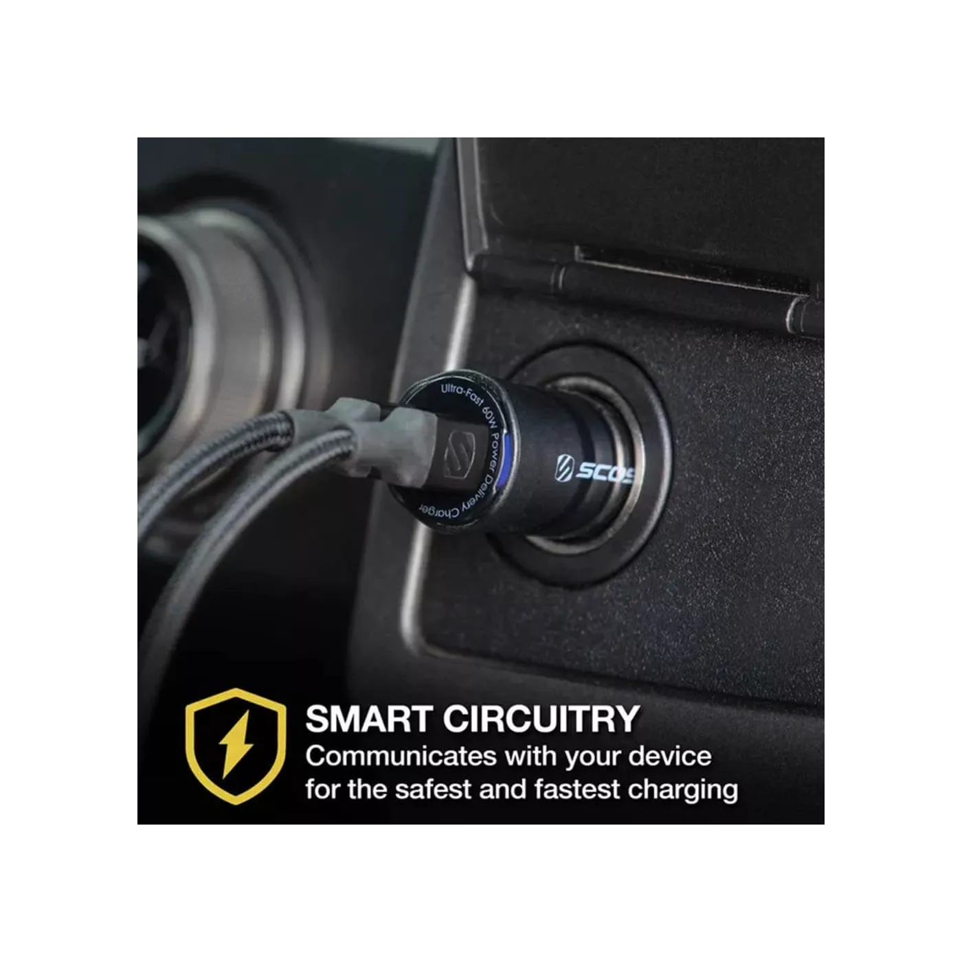 Scosche PowerVolt 60W USB-C PD 3.0 Car Charger - Black