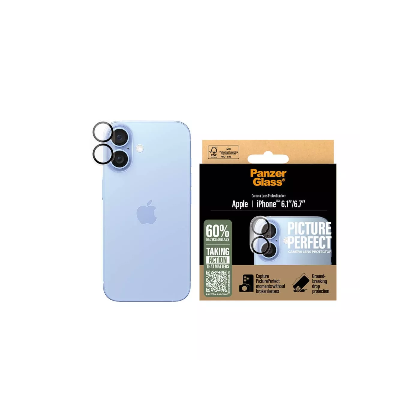 PanzerGlass Picture Perfect iPhone 16/16 Plus - Clear