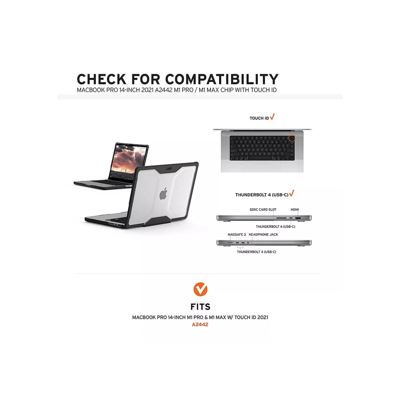 UAG MacBook Pro 14-inch M1 Plyo Case - Ice