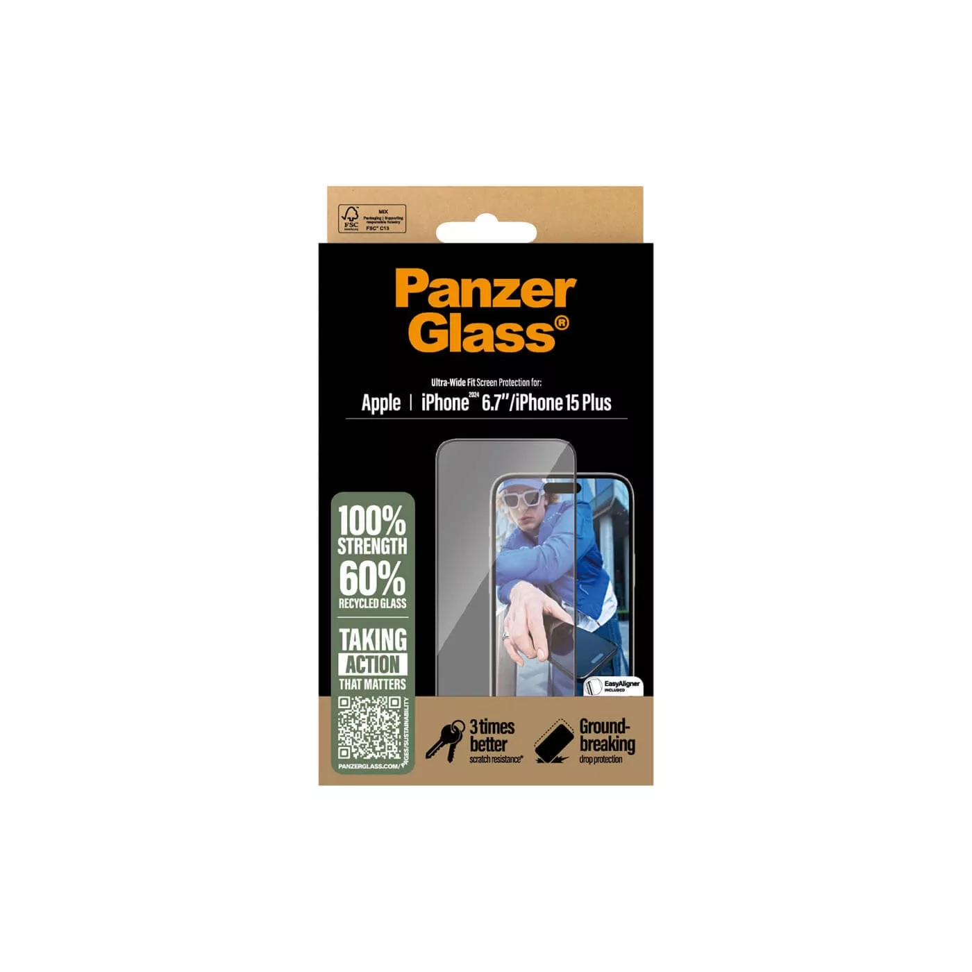 PanzerGlass UWF iPhone 16 Plus Screen Protector - Clear
