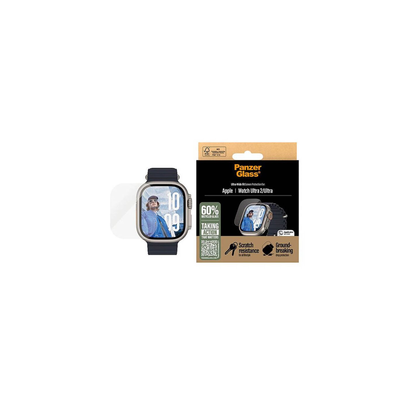 PanzerGlass Apple Watch Ultra Screen Protector - Clear