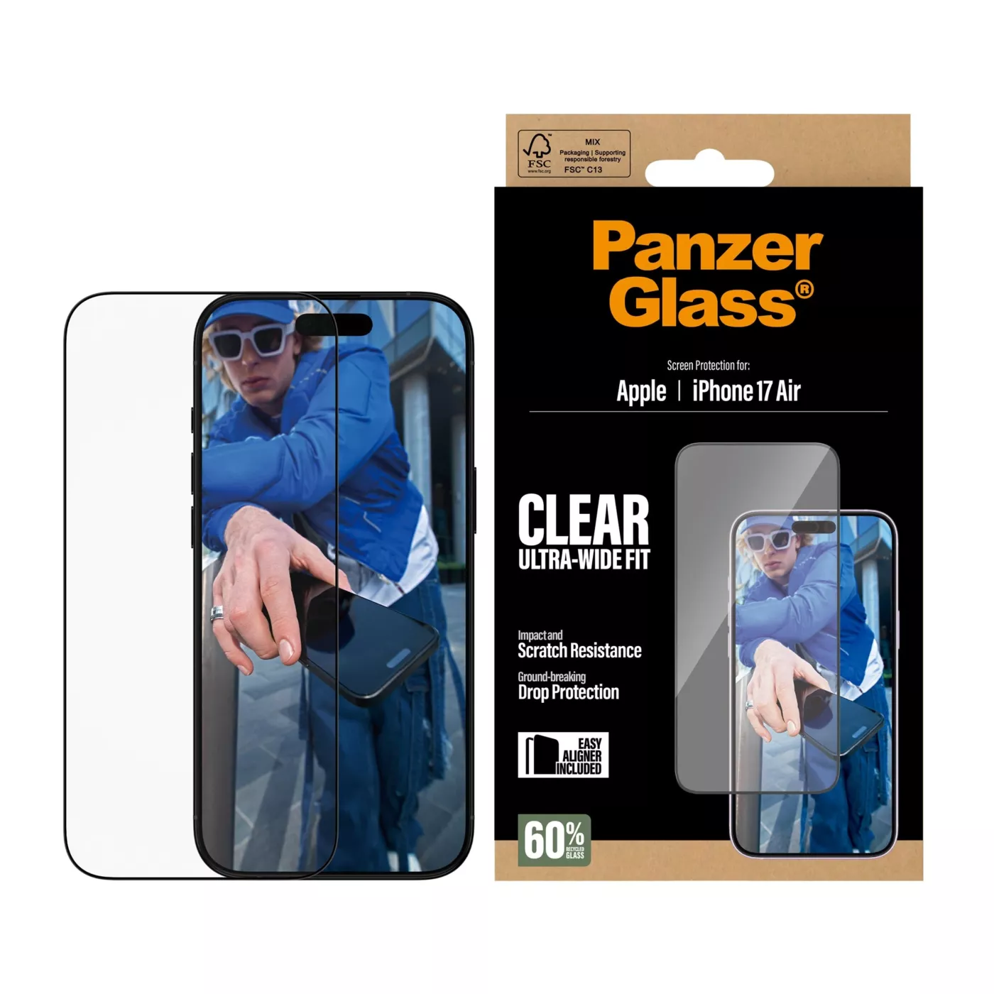 PanzerGlass Classic Fit iPhone Air Screen Protector - Clear