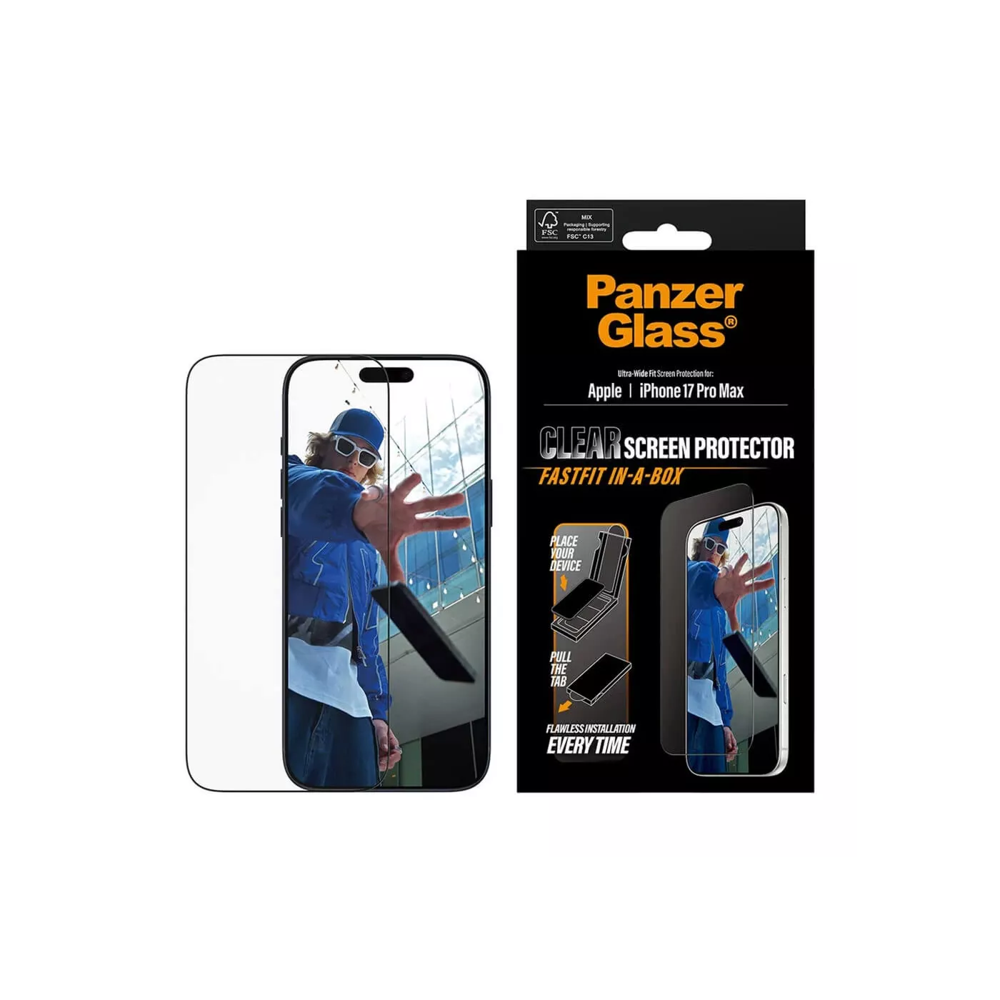 PanzerGlass UWF iPhone 17 Pro Max Fastfit Protector