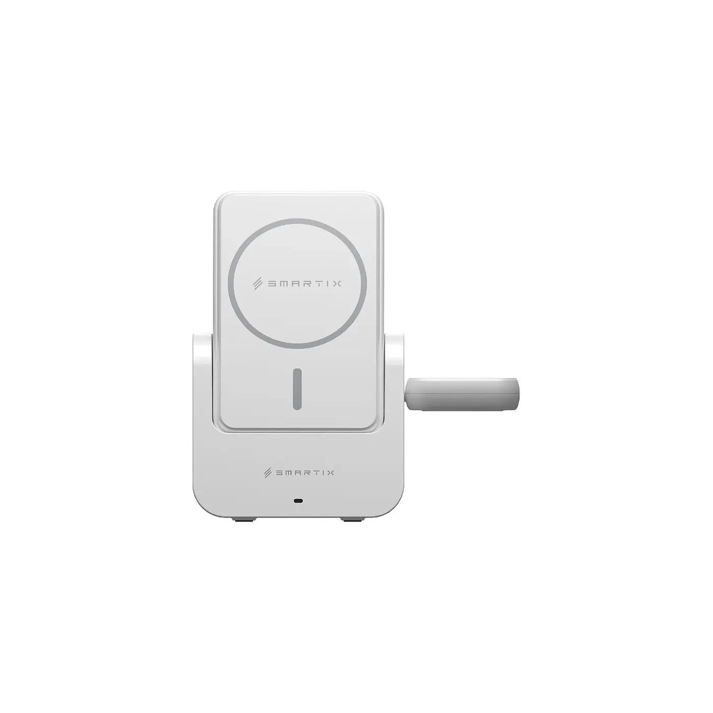 Smartix Airdock حامل وقاعدة شحن 3 في 1 مع بطارية متنقلة 10K - أبيض